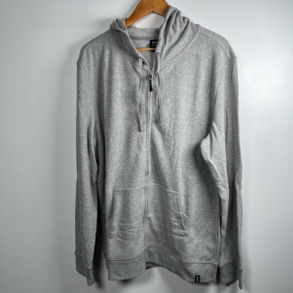 PrAna Men’s Cardiff Fleece Full Zip Heather Grey Size XL Hooded Sweatshirt NWT - Picture 4 of 11